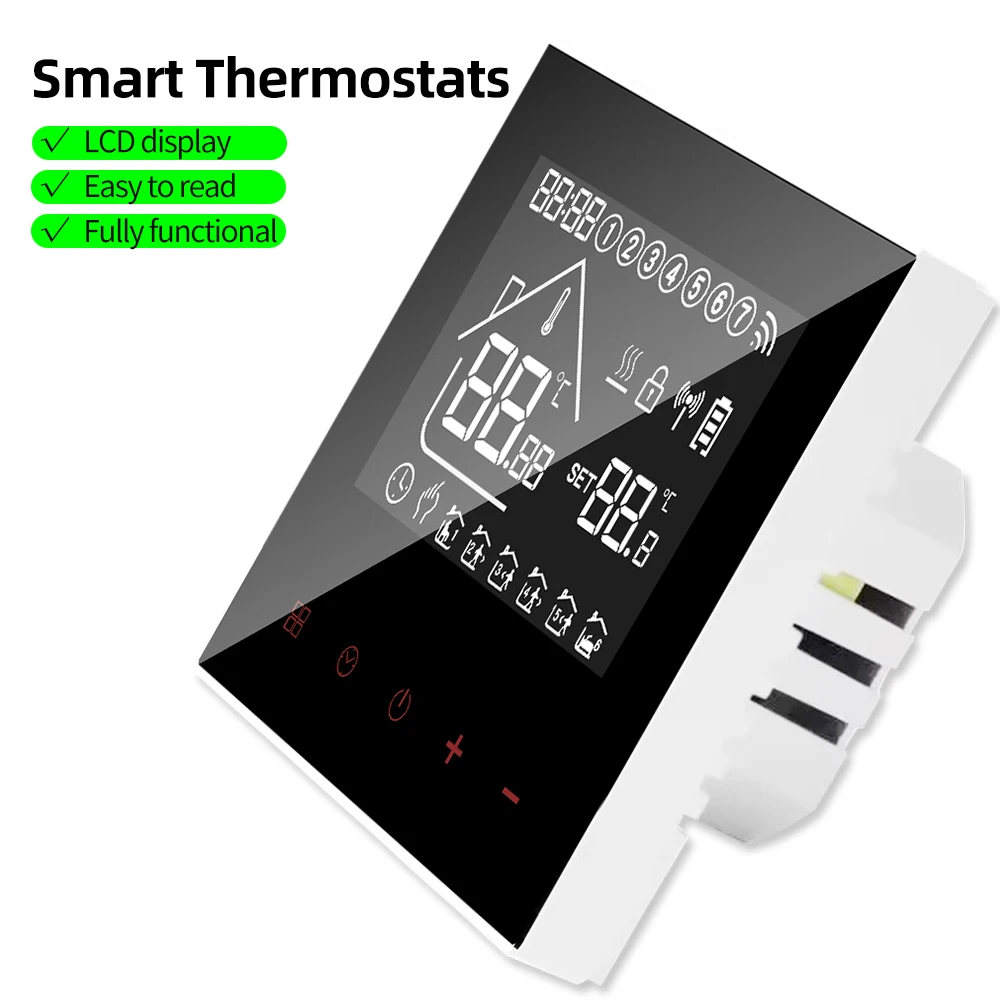 Tuya Smart Wifi Thermostat Programmable Temperature Controller Electric Floor Heating Water/Gas Boiler LCD Display Touch Screen