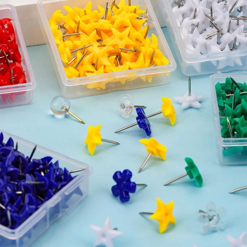 20CB 50Pcs Colored Push Pins for School Office Bulletin Board Cork Board Notice Board Pin Drawing Pins Map Pins for Hanging