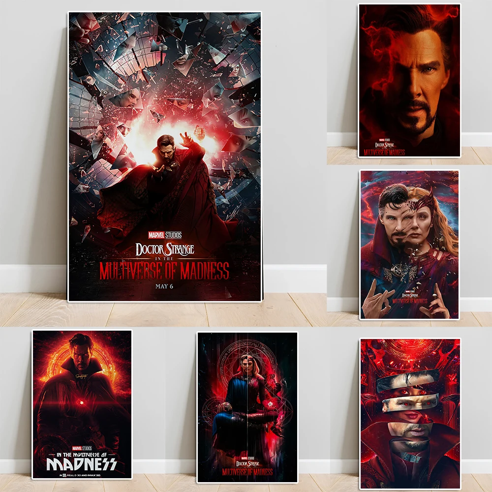 Disney Avengers Doctor Strange In The Multiverse Of Madness Movie Poster Superhero Scarlet Witch Canvas Painting Wall Art Decor