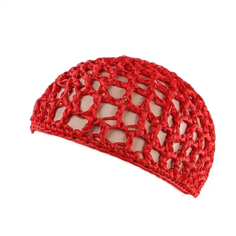 Tampão de malha de Crochet feminino, Snood monocromático, cobertura noturna para dormir, cobertura noturna turbante, gorro casual popular