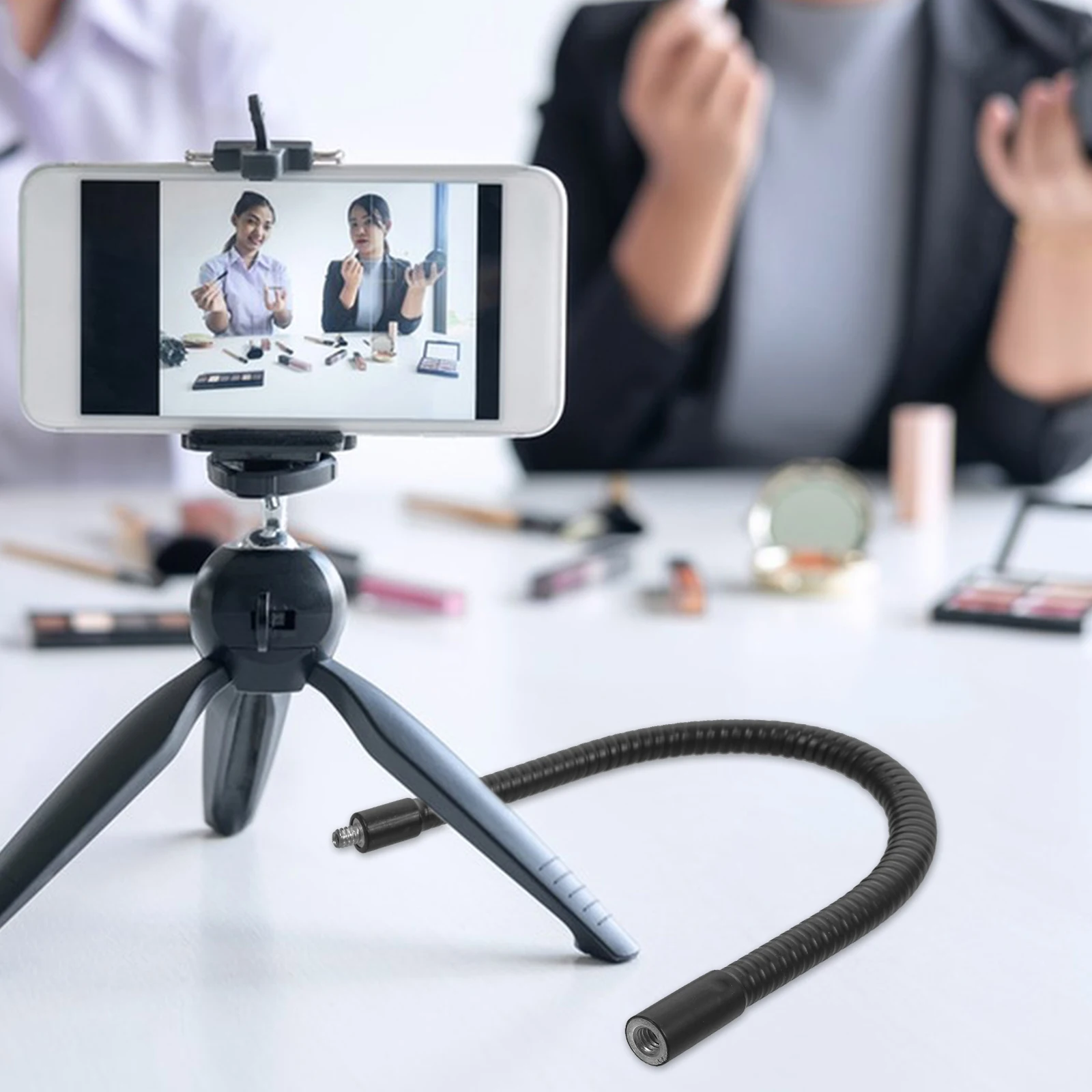 

Microphone Desk Stand Bendable Rod 360 Degree Adjustable Design Lightweight Portable Phone Bracket Extension Pole