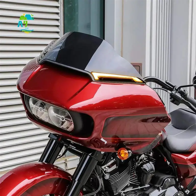 

A09E-Windshield Trim Lights Windscreen Fairing LED Turn Signals Running Light For Road Glide Models