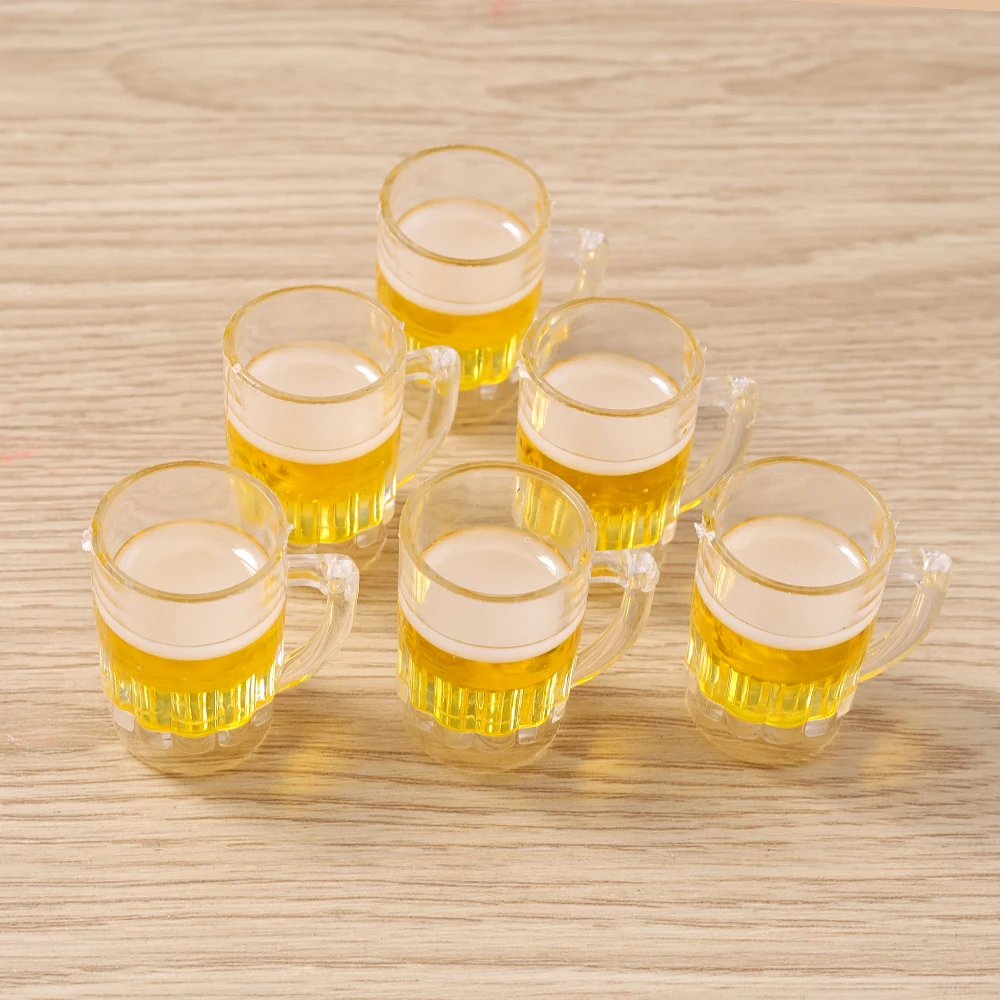 Tusember 5 Stück Prost Harz 3D Simulation Bierkrug Charms Sprudelnde Getränkeflaschen Anhänger Ohrring Armband DIY Schlüsselanhänger Schmuck – Detail 4