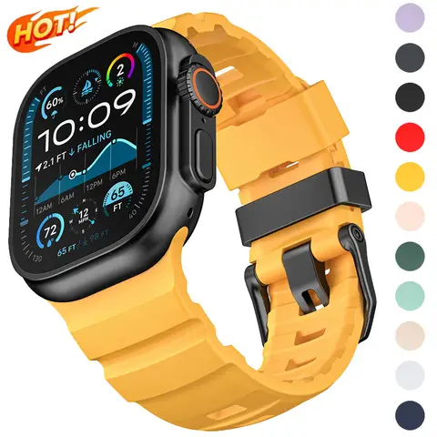 Correa de silicona Trail para Apple Watch Ultra 3, 2, 49mm, 46mm, 45mm, 44mm, pulsera deportiva para iWatch Series 11 10 Ultra 9 8 7 6 SE3