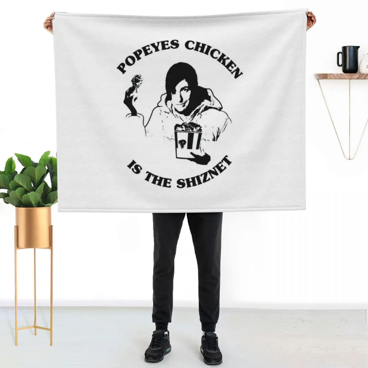 

Little Nicky - POPEYES CHICKEN - Adam Sandler (English) Classic T-Shirt Throw Blanket Warm Plush Fuzzy Blanket for Living Room
