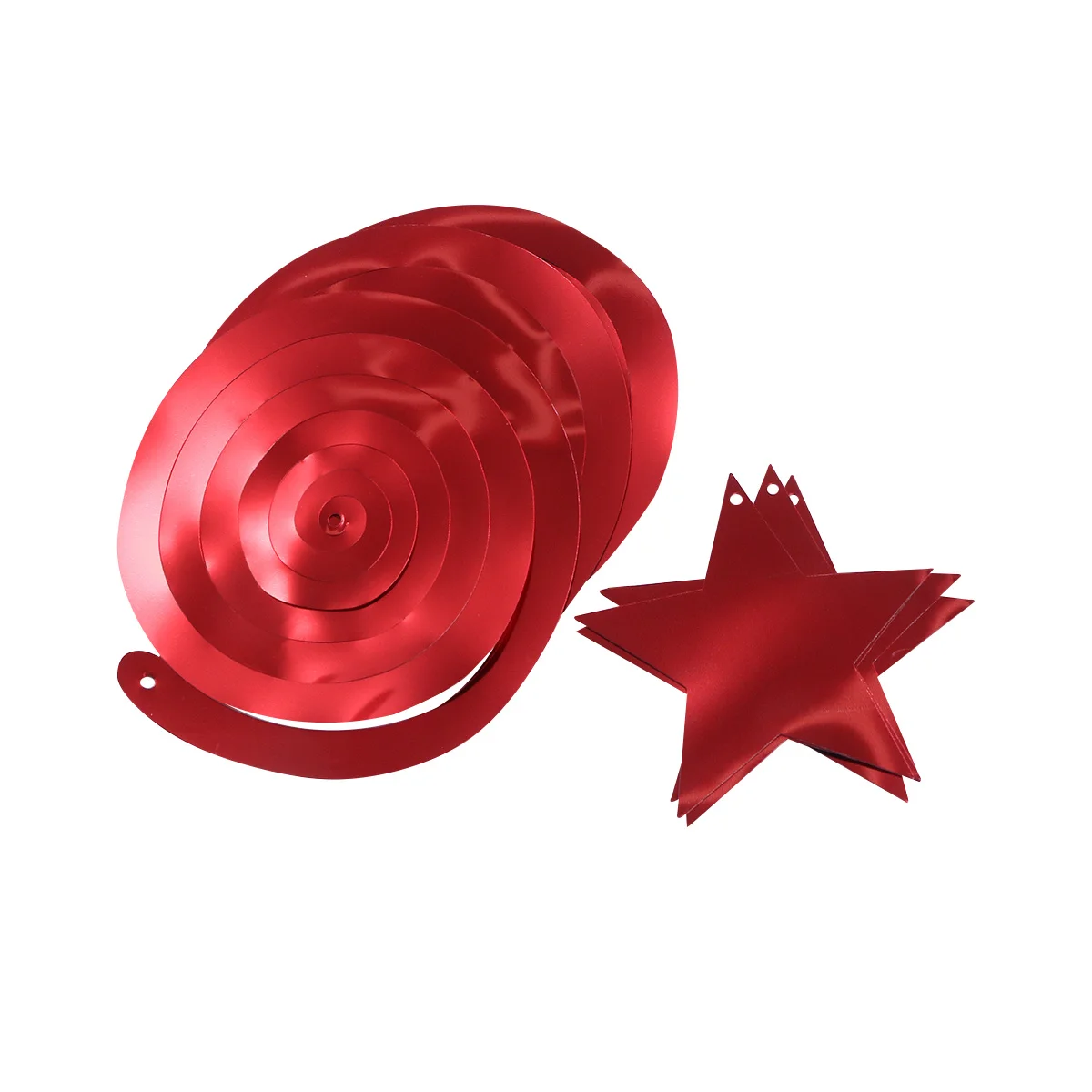 

6Pcs Plastic Swirl Hanging Decorations Red Pentagram Shape Sequin Party Wedding Birthday Photo Backdrops Indoor Outdoor