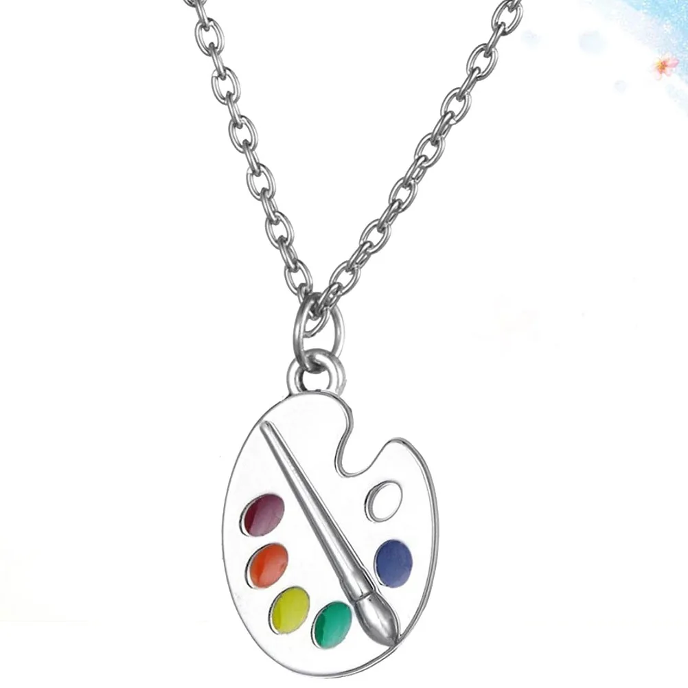 

Creative Art Necklace Painting Pendant Design Alloy Jewelry Gift For Friends Women Daily Wear Party Decoration Ornaments