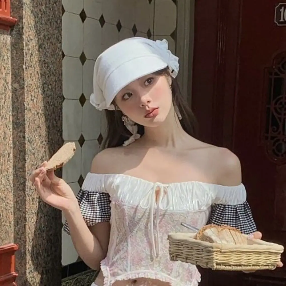 

Cotton Duckbill Turban Hat UV Protection Ruffled Edge Headscarf Baseball Cap Versatile Hip Hop Hat Popular Baseball Hat Summer