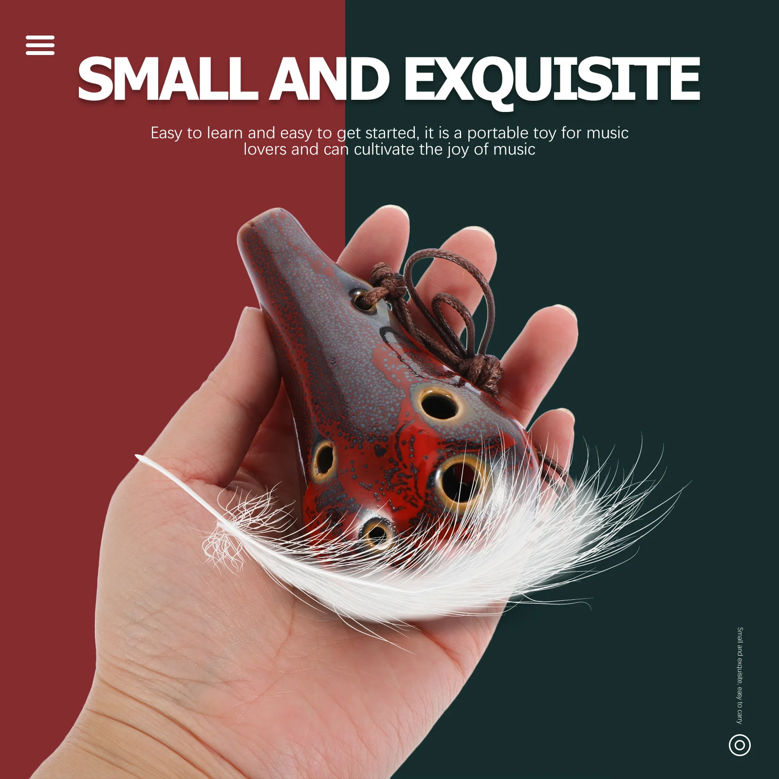 

6-Hole Alto C Ceramic Ocarina Retro Beginner Practice Instrument Portable Mini Ocarina Perfect for Beginners 6-Hole Ceramic