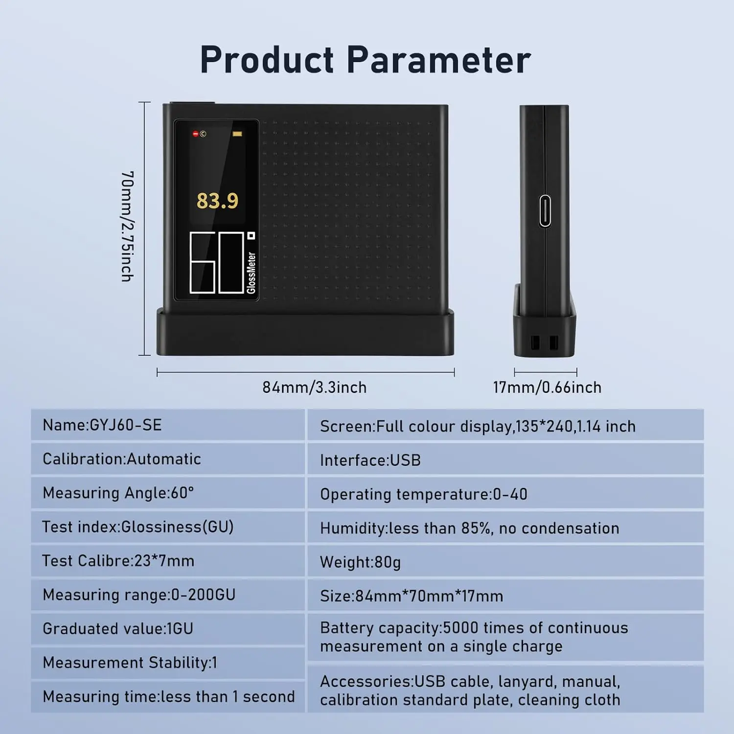 GOYOJO JDY-60A 60-градусный цифровой измеритель блеска 1-200Gu, одноугольный ЖК-дисплей с подсветкой, автоматическая калибровка для стекла, керамики мобильного телефона