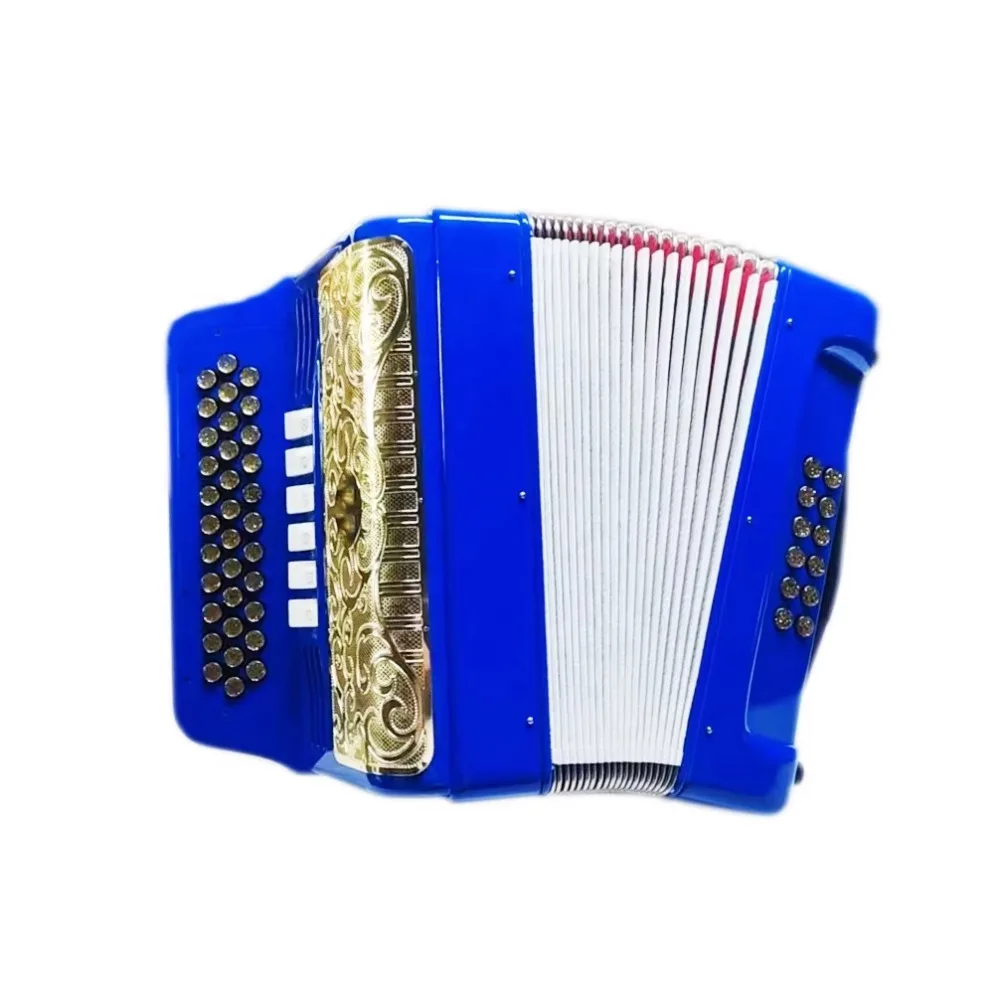 الأكورديون Diatonic الاحترافي JB3412E 34-زر 12-Bass 6-Register آلة موسيقية جسم أزرق فاتح شواية ذهبية