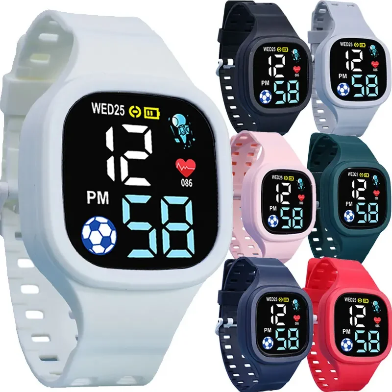 1PCS Children\'s LED Digital Watch Boy Girl Sport Waterproof Smart Watches Strap Electronic Wristwatches Multifunction Clock