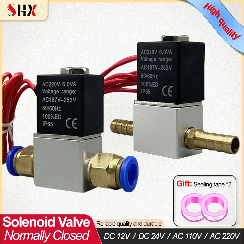 DC12V 24V AC110V 220V Normally-closed Two-way Electromagnetic Valve,1/4
