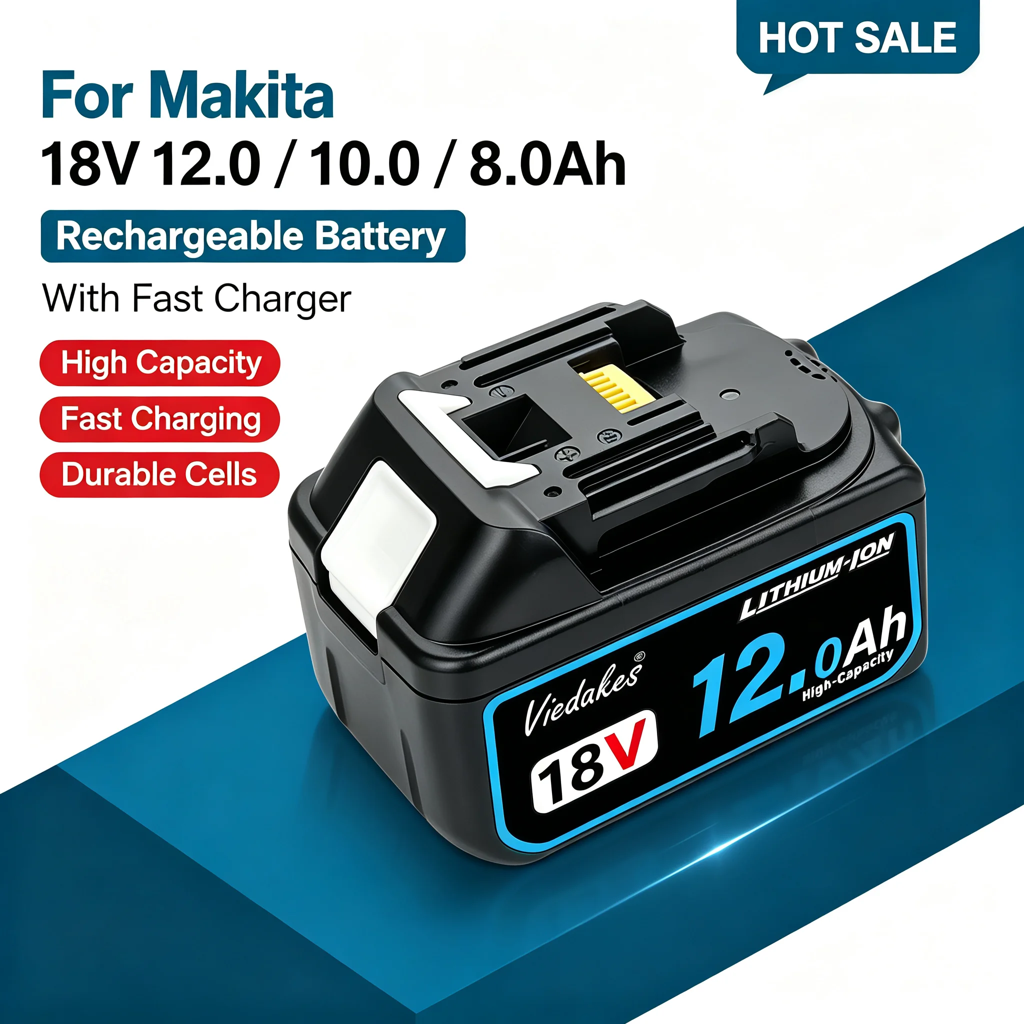 Original Echte Li-Ion Rechargeable Battery for Makita 18V Battery,with Overload Protection, Fit for DTW700 DTD172 DDF487 DGA404