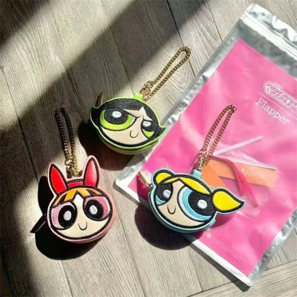 MINISO The Powerpuff Girls Coin Purse Plush Cute Cosmetic Bag Handle Ornaments Cartoon Blossom Bubbles Buttercup Boy Gift Samll