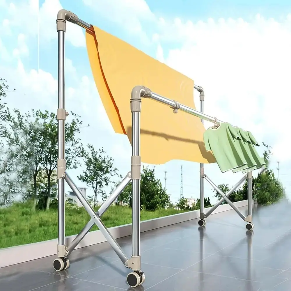 

Adjustable Stainless Steel Drying Rack for Clothes and Towels, Collapsible and Space-Saving, Suitable for Indoor or Outdoor Use