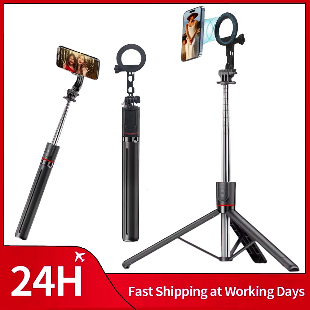 MEUYAG 2025 NEW 1.7m Selfie Stick Tripod Interface reinforcing rod Bluetooth Remote monopod for Phone Camera Vlog