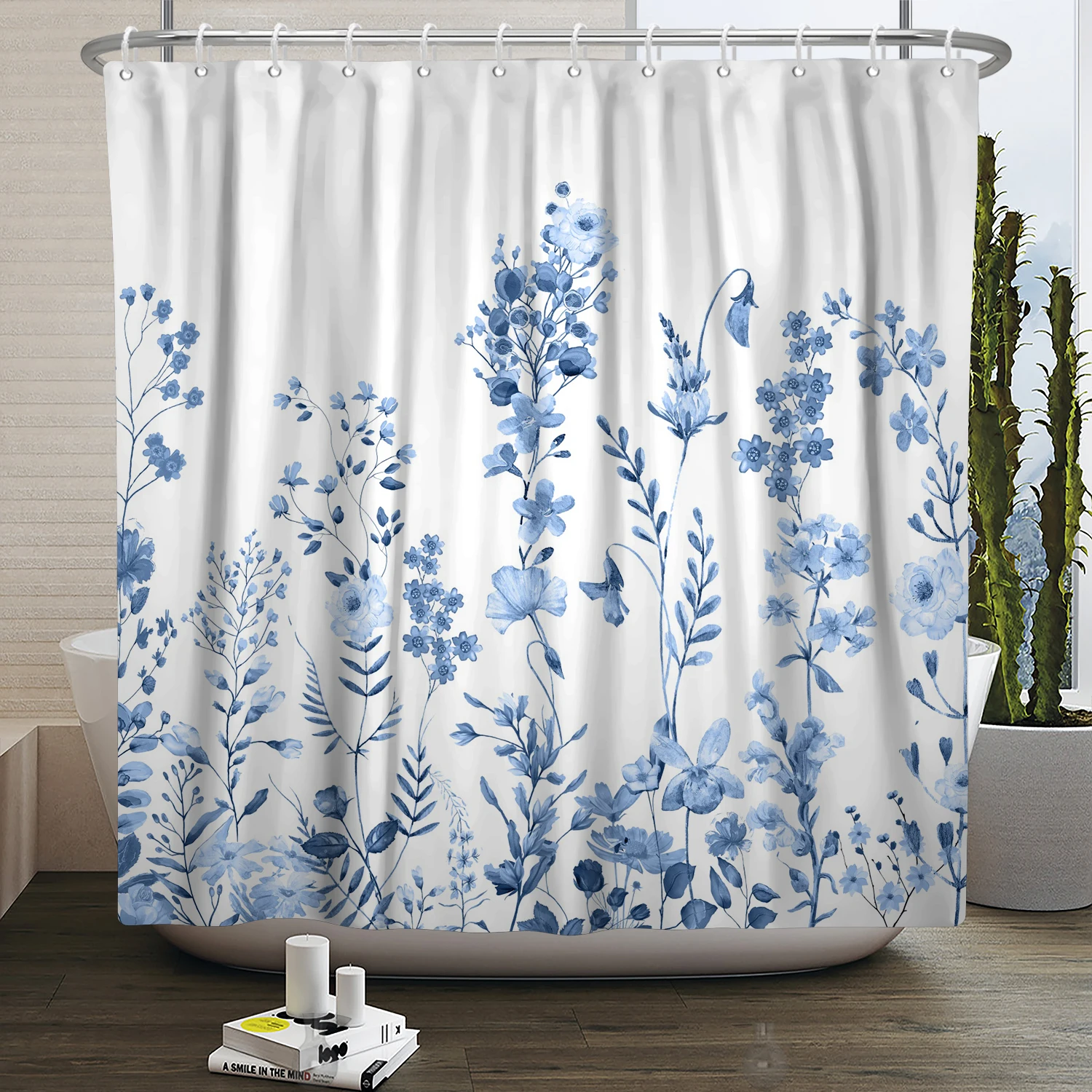 

Plant Style Bath Curtains Bath Set Curtain For Shower Flowers Pattern Bathroom Partition Set Waterproof Fabric Shower Curtains