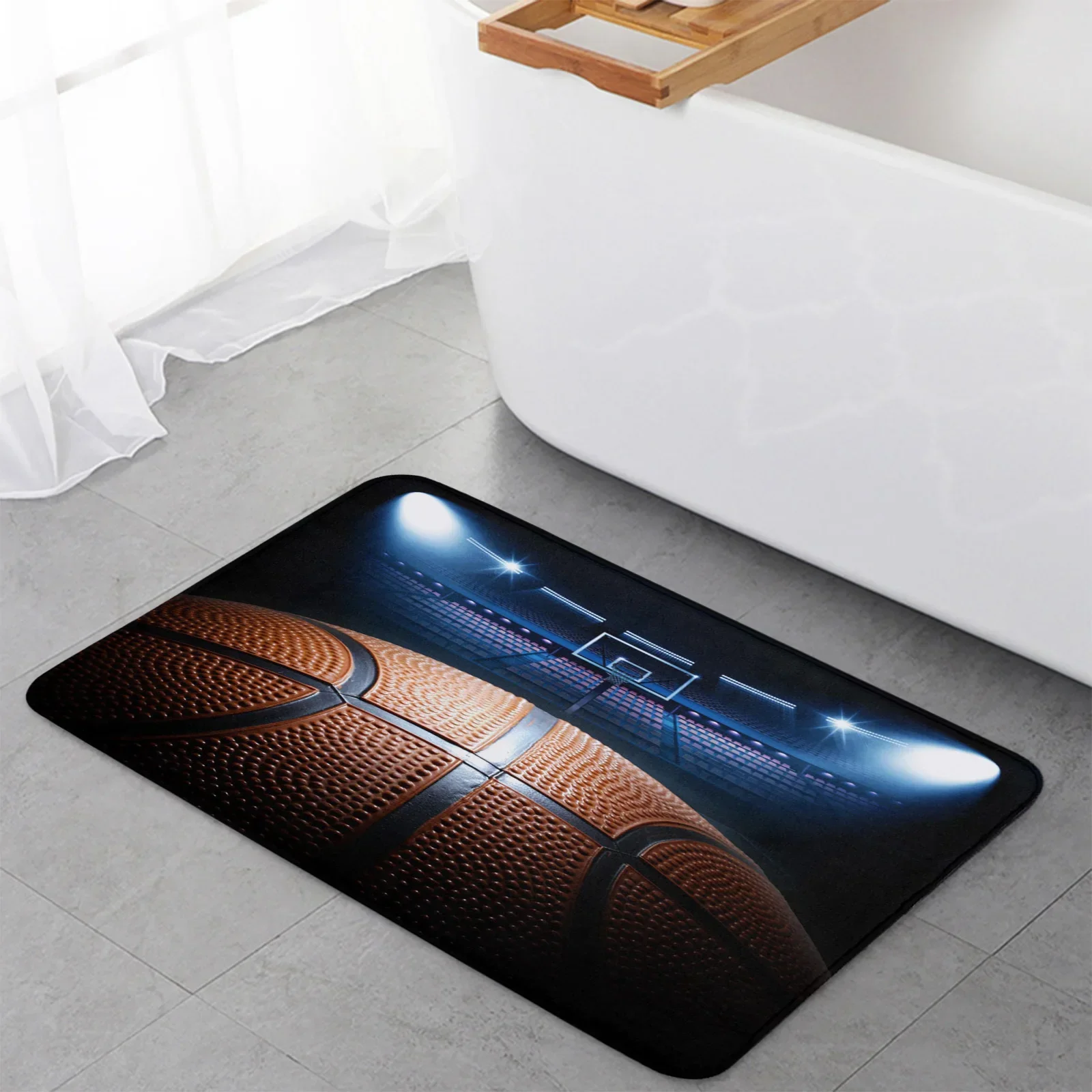 Basketball Arena Ball Stadium Floor Mat Entrance Door Mat Living Room Kitchen Rug Non-Slip Carpet Bathroom Doormat Home Decor