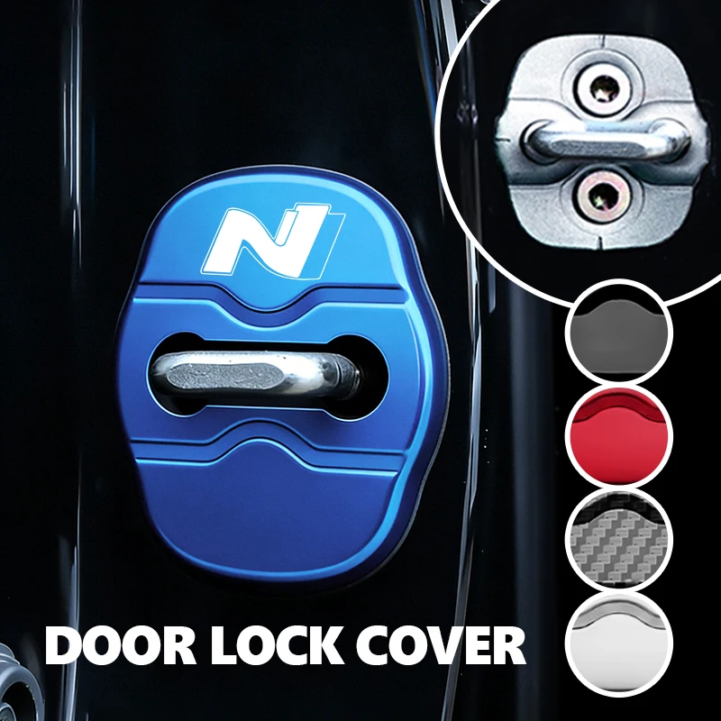 4pcs Car Door Lock Cover Stainless Steel Protection Accessories For Hyundai N LINE i30 i20 Sonata Accent Tucson Elantra Azera