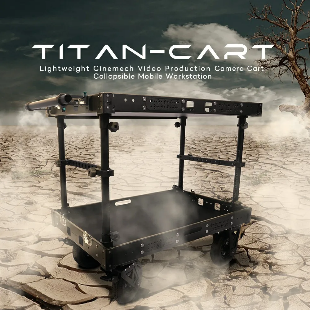 TITAN-CART 300kg Payload Video Production Camera Cartcollapsible Mobile workstation 8