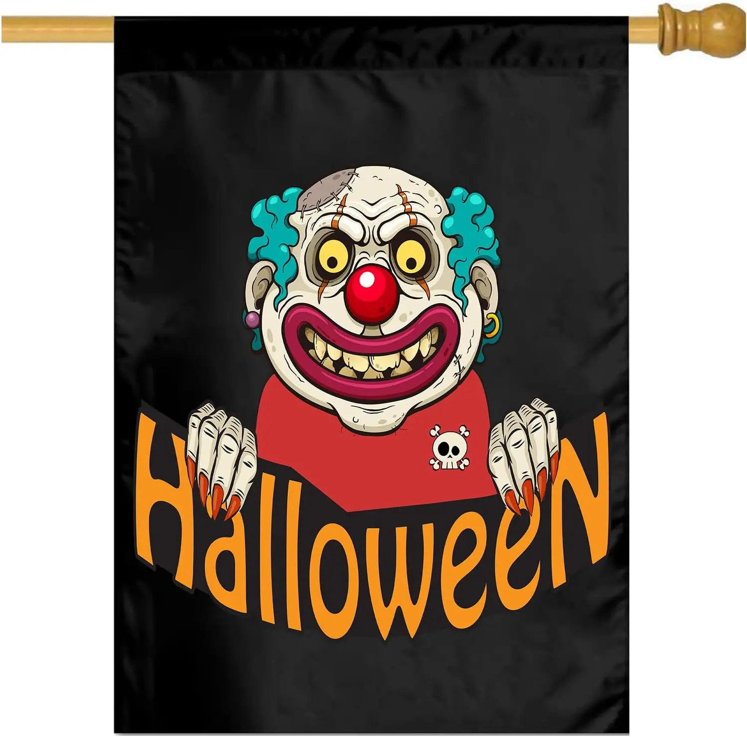 Halloween Clown Garden Flag 28 X 40 In Outdoor Happy Halloweens Mini Yard Flag House Flags Double-Sided Farmhouse Sign For Home