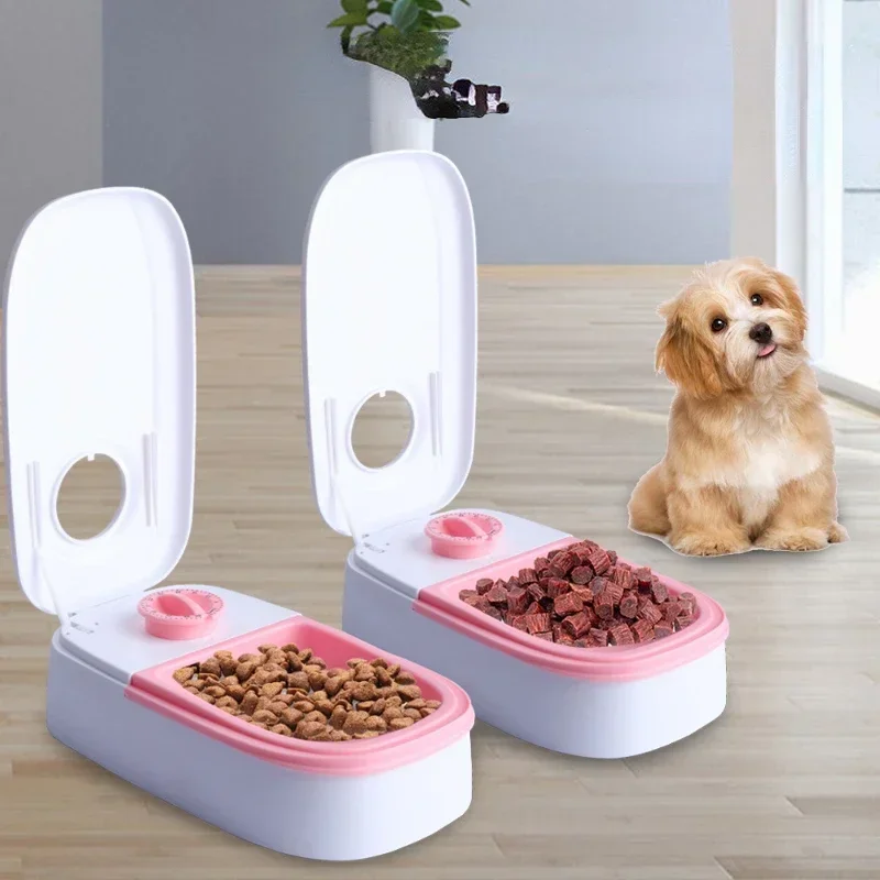 Non-slip Pet Dog Cat Bowls with Timer Detachable Automatic Feeding Feeder Water Bowl for Feeding Kitten Puppy Food