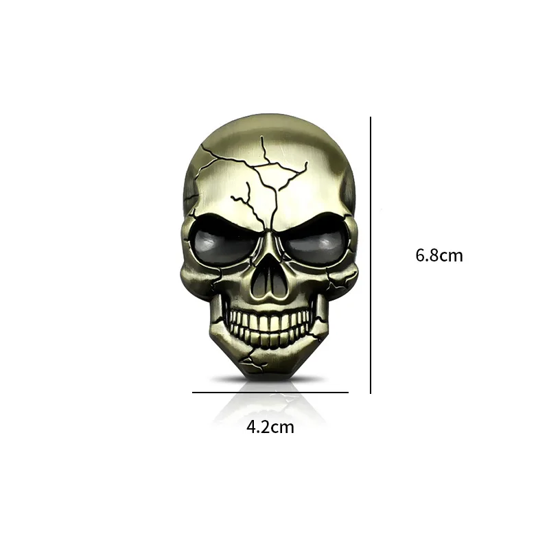 1Pcs Fashion 3D Demon Skull Zinc Alloy Metal Car Sticker for Car Motorcycle Logo Skull Emblem Badge Car Styling Stickers