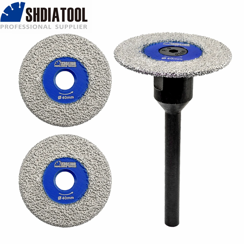 SHDIATOOL 3pcs 30/40/50mm Diamond Engraving Blade Tile Porcelain Saw Cutter Granite Marble Quartz Round Shank Mini Carving Disc