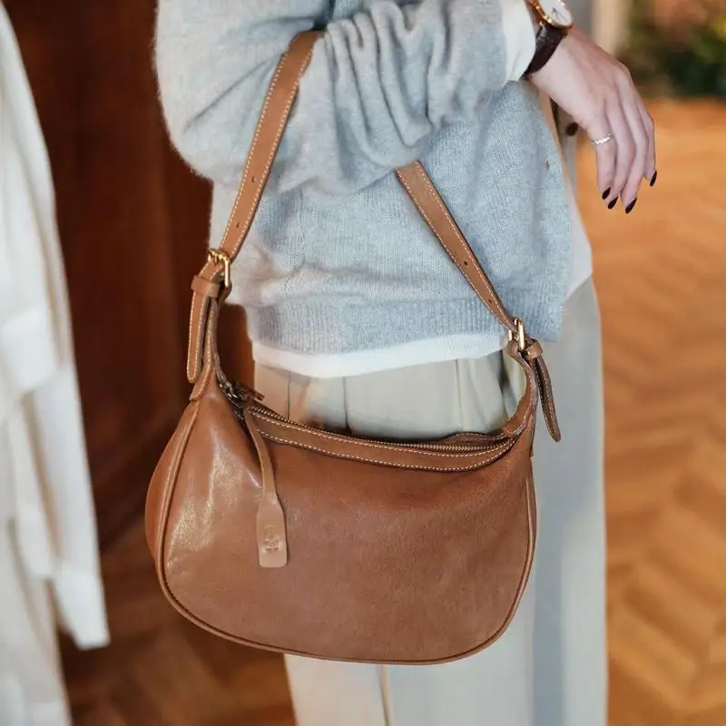 

Женская сумка через плечо из натуральной кожи для повседневного использования, стильная дизайнерская сумка ручной работы из натуральной коровьей кожи.