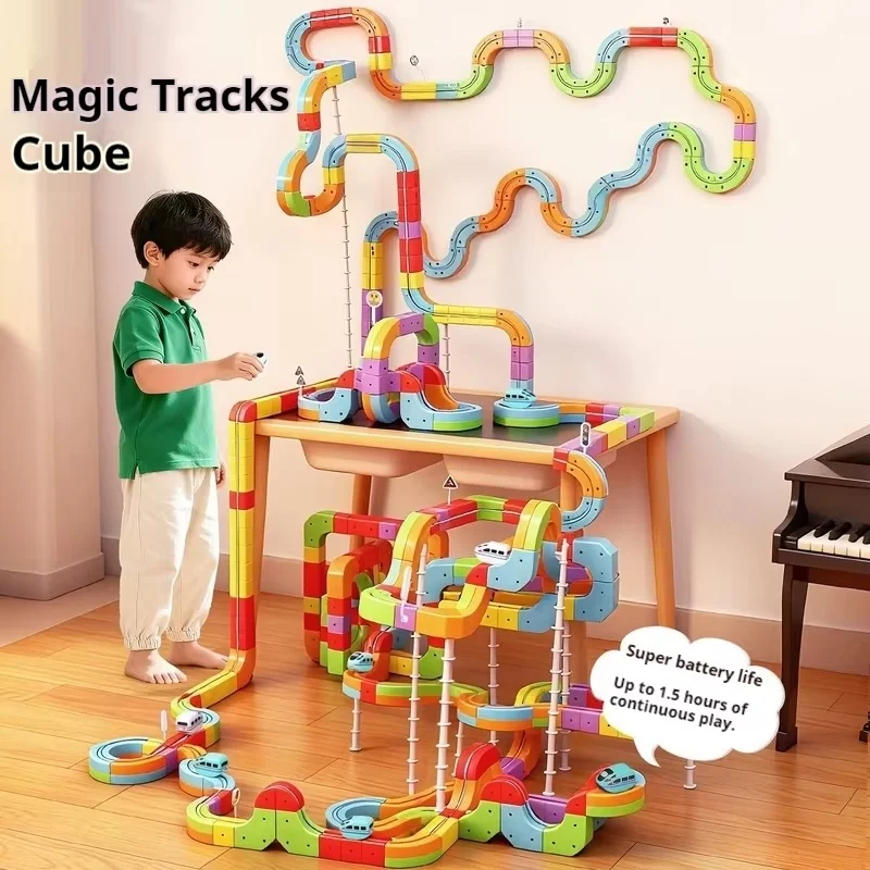 لعبة ألغاز المكعبات السحرية للأطفال - لعبة تجميع الشفط المغناطيسي الكهربائية عالية السرعة للأولاد وهدية عيد الميلاد #3