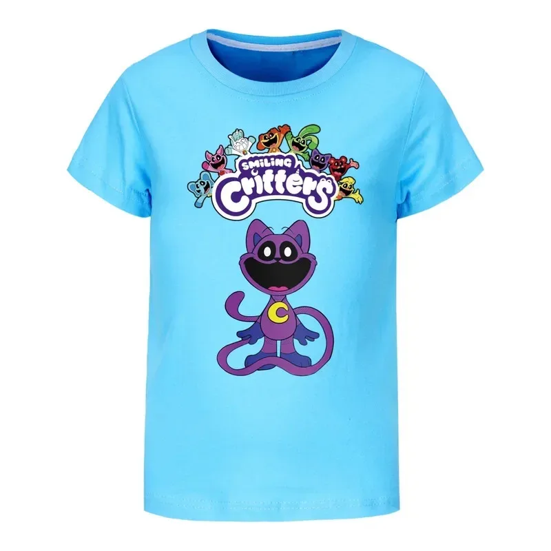 Smiling Crites tshirt kids short sleeve T-shirts toddler girls cartoon catnap clothes baby boys T-shirt children casual tops