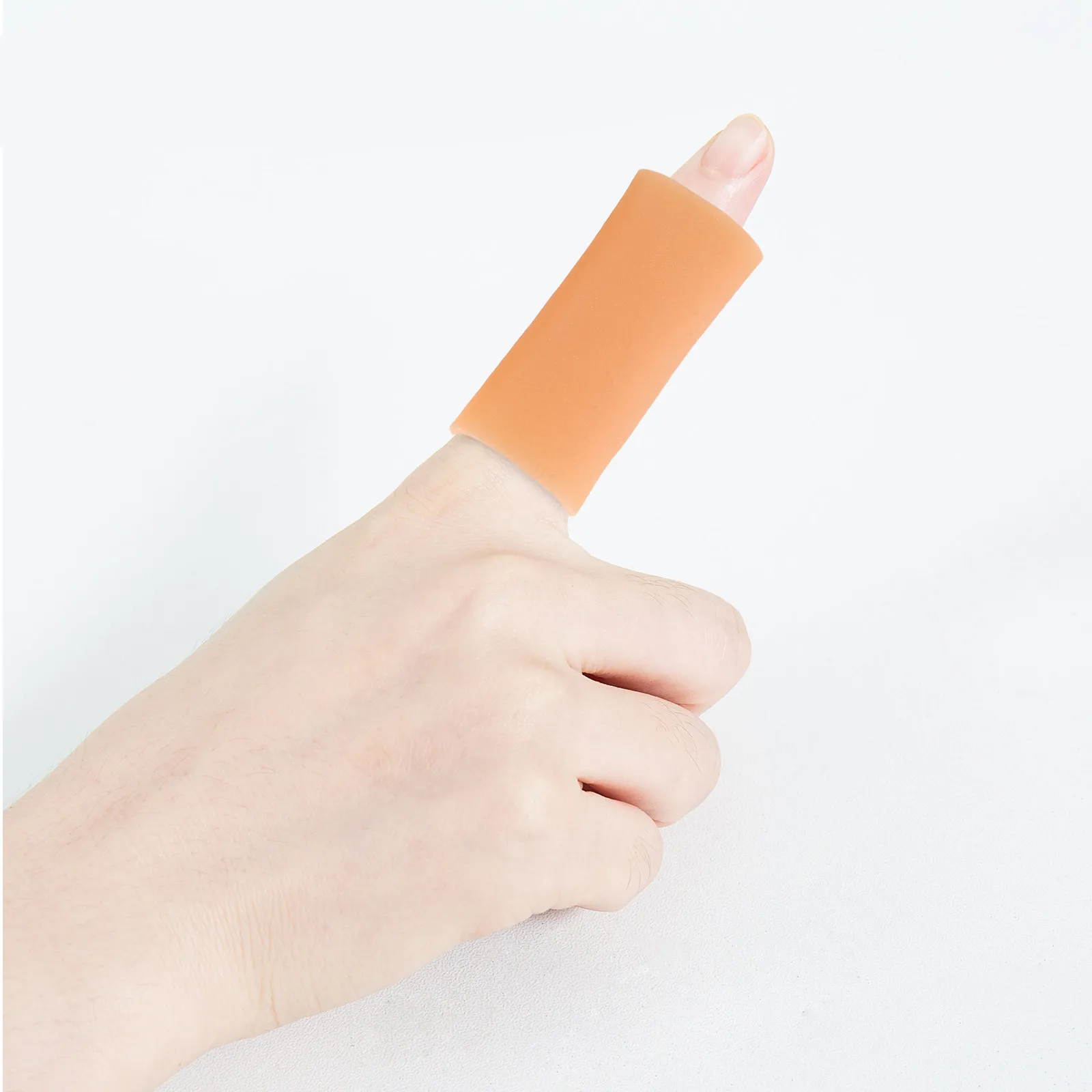 

2Pairs Soft Silicone Finger Sleeves Protective Tip Covers for Dry Cracked Skin Writing Cooking Crocheting Nail Polish Guard
