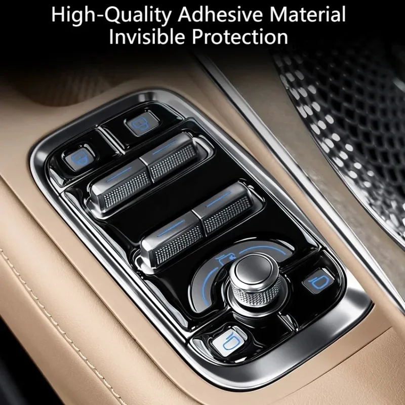 Anti Scratch Dustproof Precise Fit Interior Mod Parts For ZEEKR 8X Window Control Panel Button Sticker Black Style Drip Decal