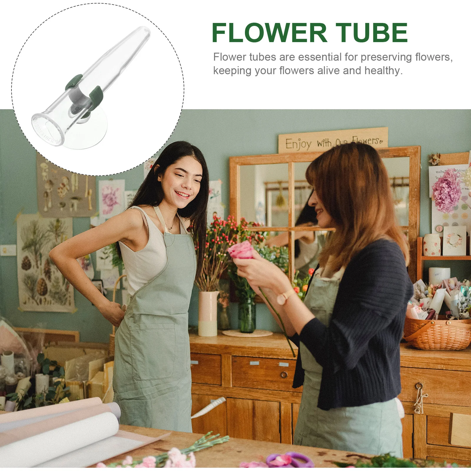 

8Pcs Flower Nutrition Tubes Plastic Water Storage Tubes Suction Cup for Florist Flower Arrangement Tools Preservation