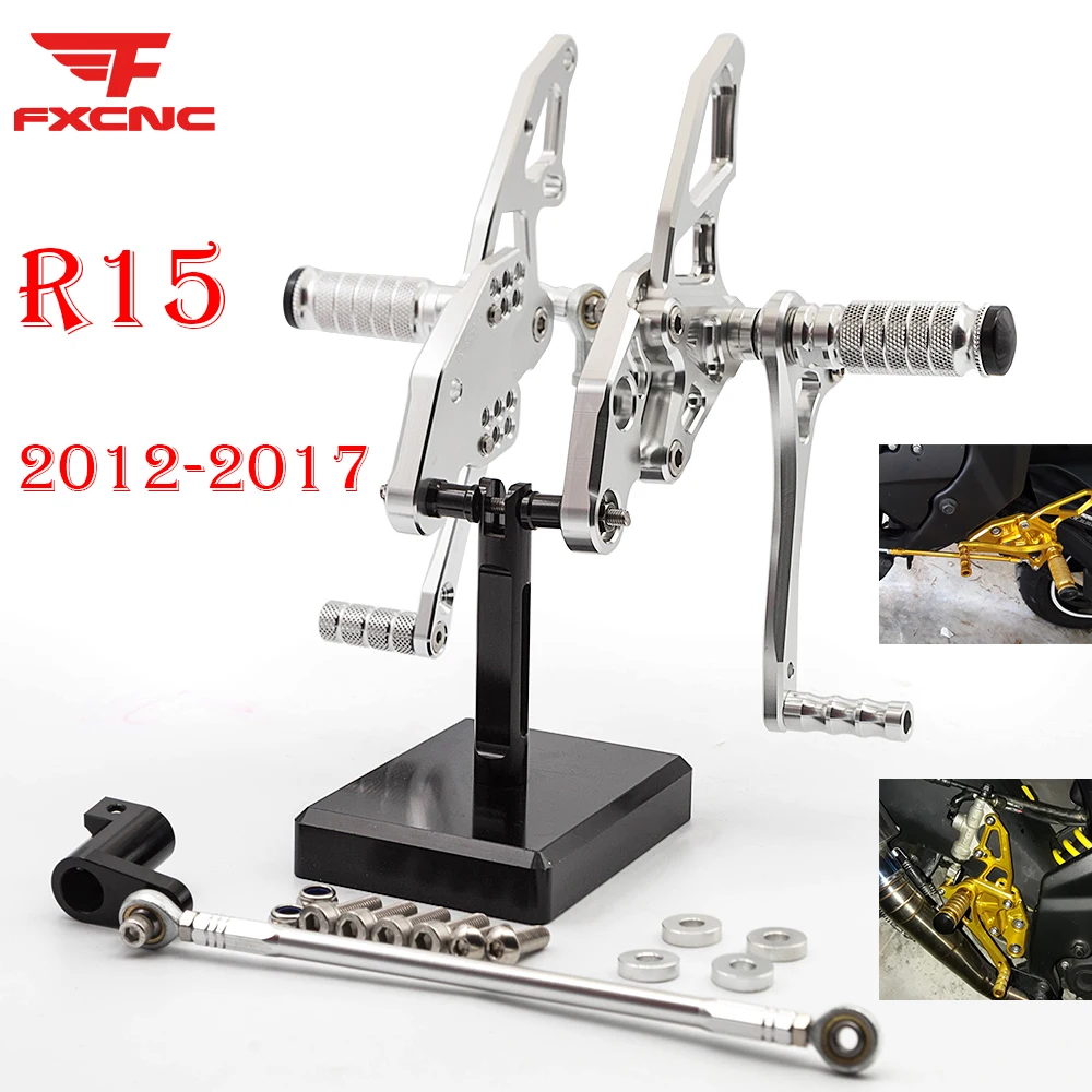 

For Yamaha YZF R15 2012-2017 Aluminum CNC Adjustable Motorcycle Rider Rear Sets Rearset Footrest Foot Pegs 2013 2014 2015