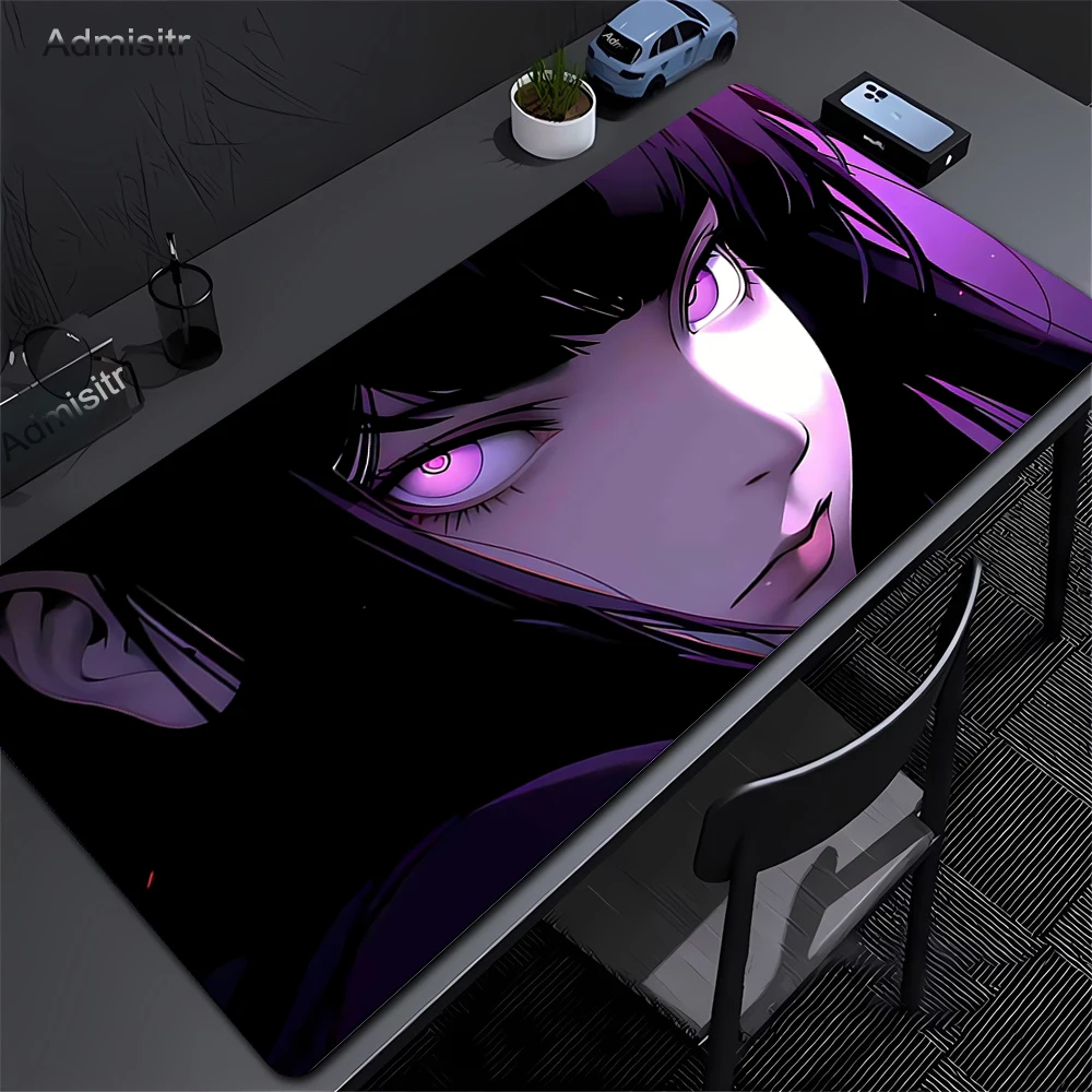 XXL Muismat PC Paars Anime Meisje Gamer Muismat Laptop Computer Toetsenbord Accessoires Muis Mat Tapijt Uitgebreide Bureaumatten 50x100cm
