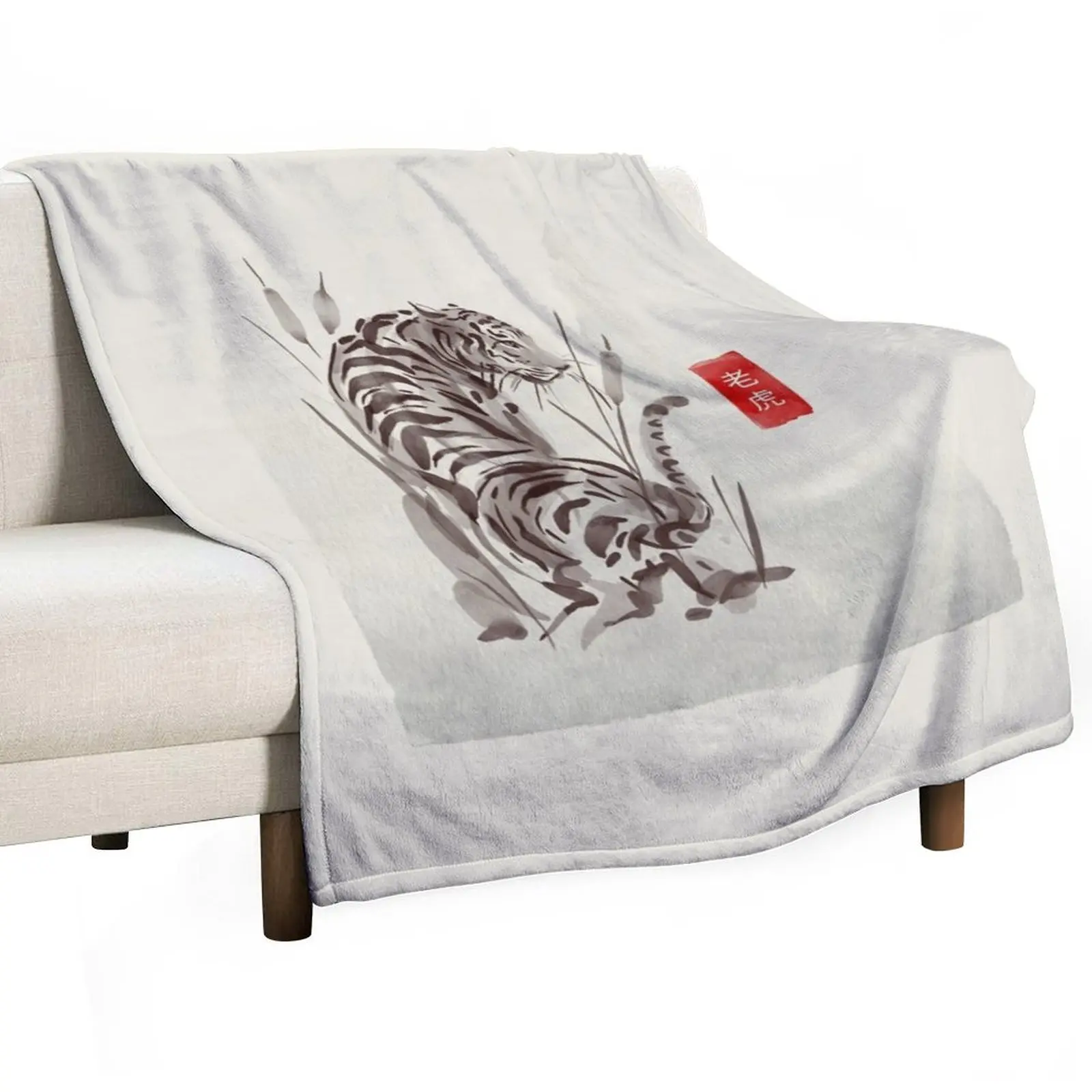 The Old Age Japanese Tiger Throw Blanket Designers Soft Big Plaid on the sofa Blankets For Bed Decoratives Luxury Brand Blankets