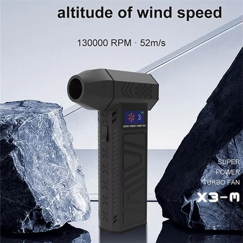 A01V-Mini Turbo Jet Fan Electric Air Duster Air Blower 3 Gear Adjustable Wind Speed Turbo Blower With Vacuum Nozzle