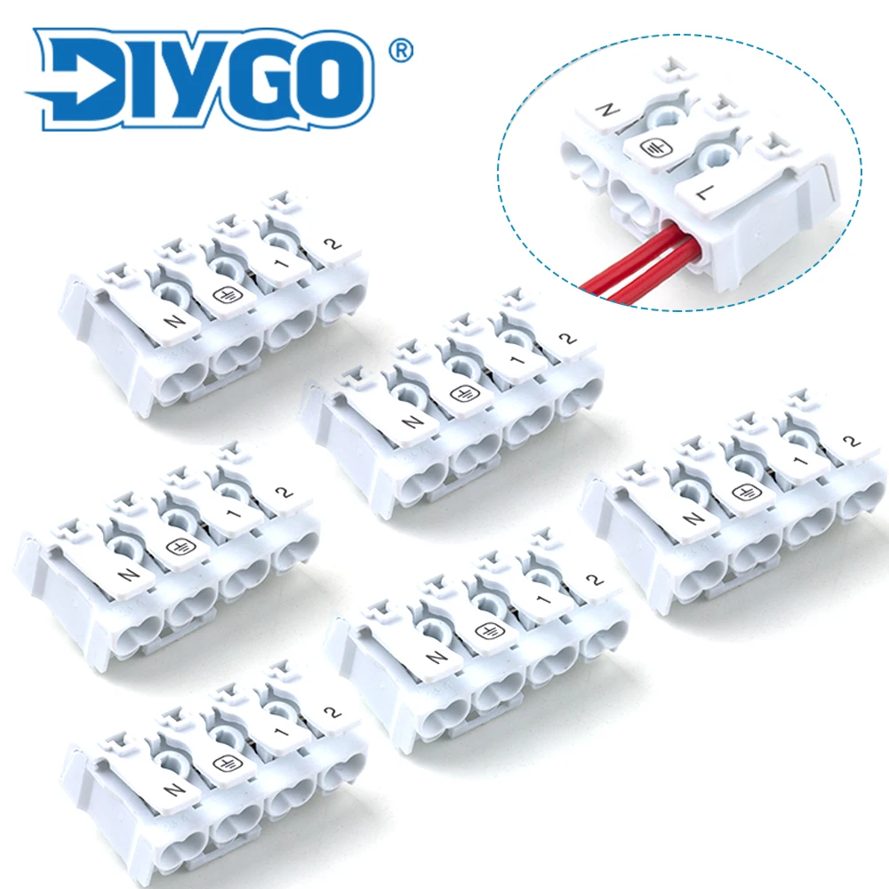 

10PCS Quick Electrical Connectors Universal Press Terminals Block 2/3/4/5 Pin Butt Wire Cable Connection No Screw For Led Strip