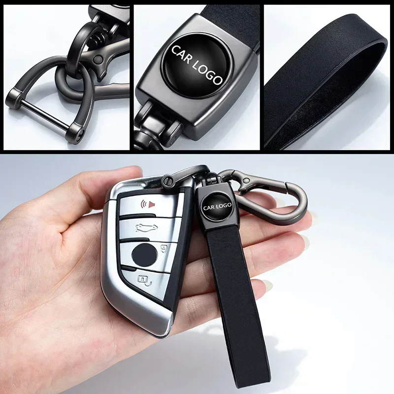 حامل سلسلة المفاتيح الجلدية لمرسيدس بنز W204 W205 W212 W210 W463 E320 A180 CLK GLA GLC S300 سلسلة مفاتيح السيارة Keyrings قلادة #6