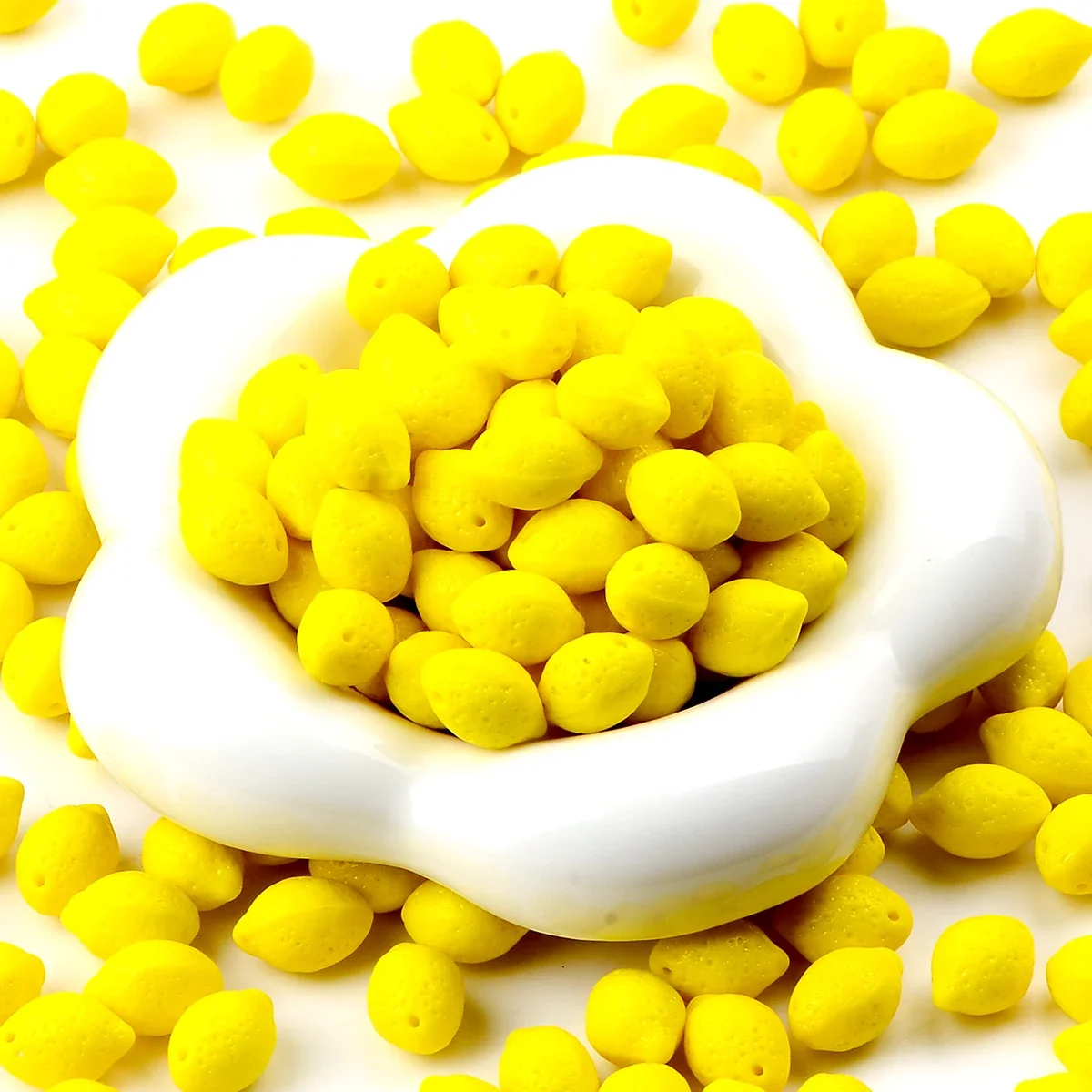 5pcs Imported Czech glass yellow lemon beads ，Loosely Spaced beads， For Jewelry Making Bracelet necklace anklet Diy Accessories