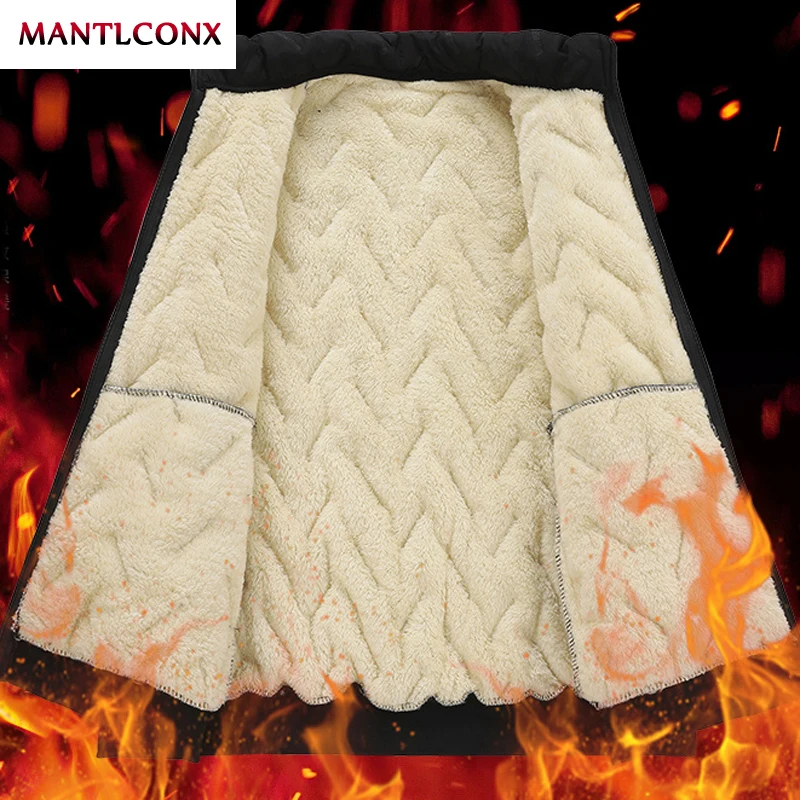 Fleece-gefütterte Jacke Herren Mode Herbst Winter Jacke Herren Mantel Lässige Winter Büro Kleidung Wattierte Parka Oberbekleidung Herren 2026 – Detail 6
