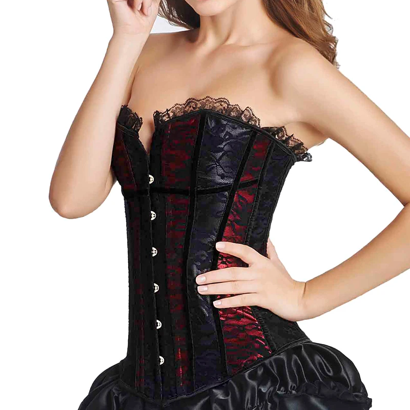 Corset Dresses for Women Plus Size Wedding Dress Red and Black Sexy Lace Up  Corset Bustier Top Lace Skirt Gothic Corsets - AliExpress 200574005