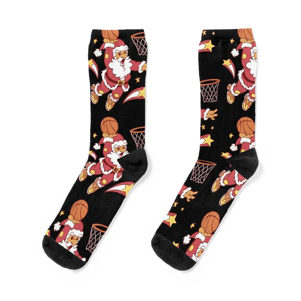 

Christmas Santa Claus Dunking A Basketball Boys Kids Xmas Socks Stockings sports and leisure anime Woman Socks Men's