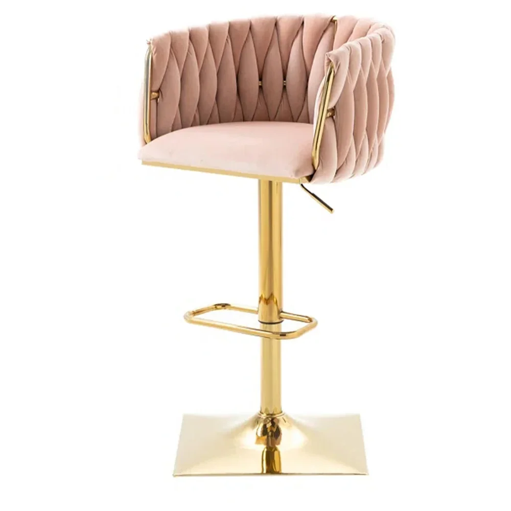

## Modern Simple Fabric Lifting And Rotating Household Bar Stool Swivel Light Luxury Front Armrest Cashier Beauty Bar Chair#