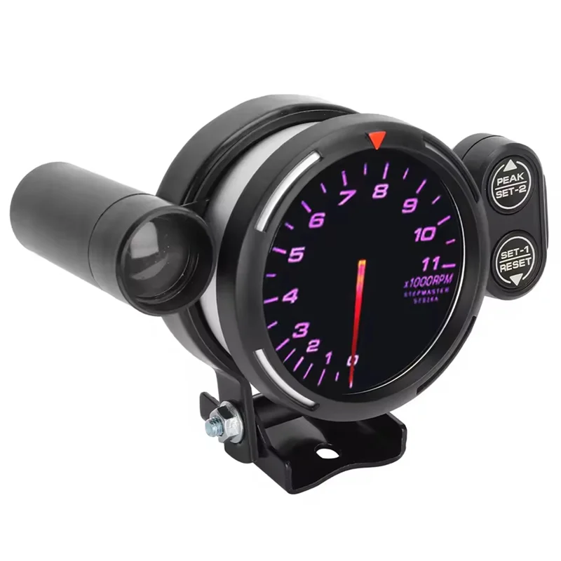

Efficient RPM Tacho Gauge 3.15In Electronic Auto Tachometer 10-15V Clear Display 7 Color ABS For Replacement