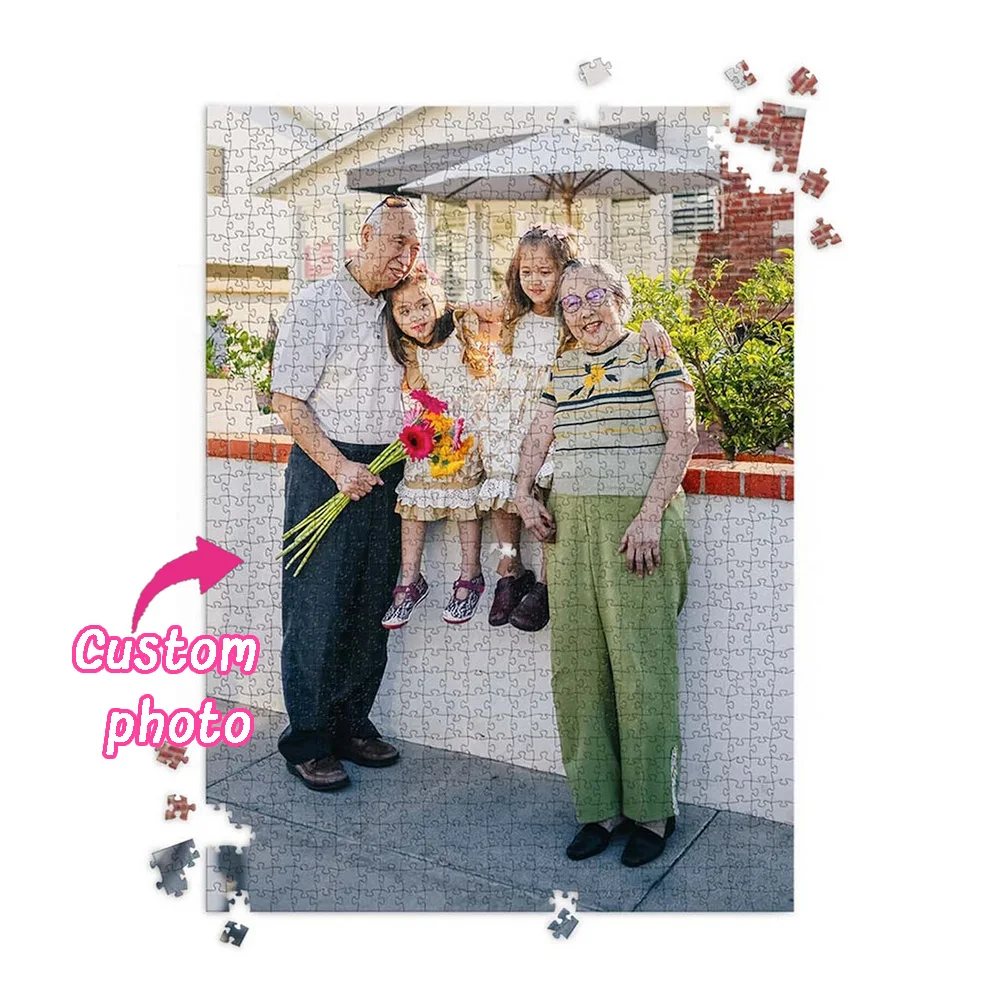 35/150/300/500/1000 Stück schöne Familie, individuelles Foto, individuelles Bild, personalisierte Dekompressionspuzzles, Puzzle-Mosaik