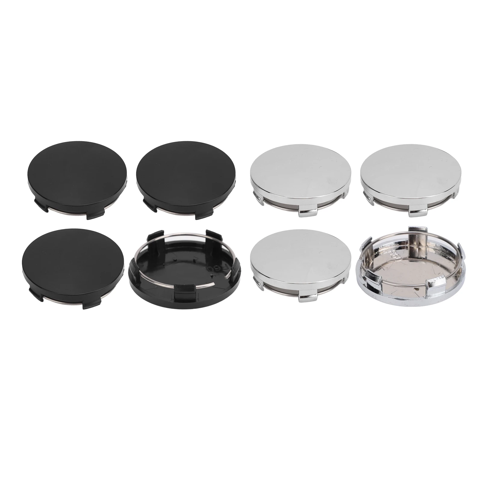 4PCS 60mm Car Wheel Center Hub Cap with Iron Ring Stylish Wheel Tyre Center Rim Hub Cover Universal for Vehicle