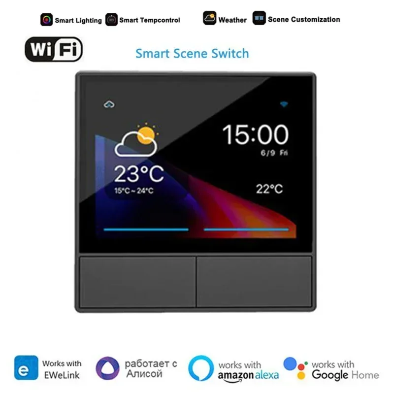 Nspanel smart touch wifi smart switch szene wand schalter eu ewelink thermostat arbeiten mit alexa